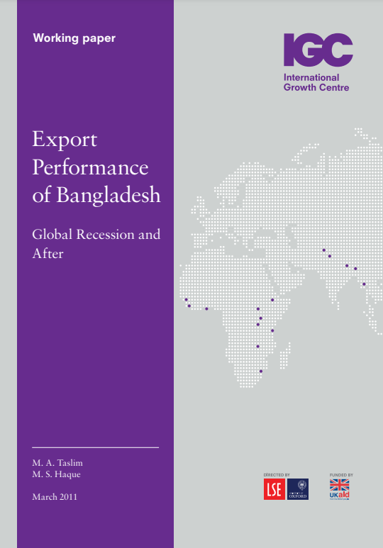 Export performance of Bangladesh global recession and after working paper