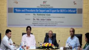 Training Programme on “Rules and Procedures for Import and Export for BEPZA Officials” organized